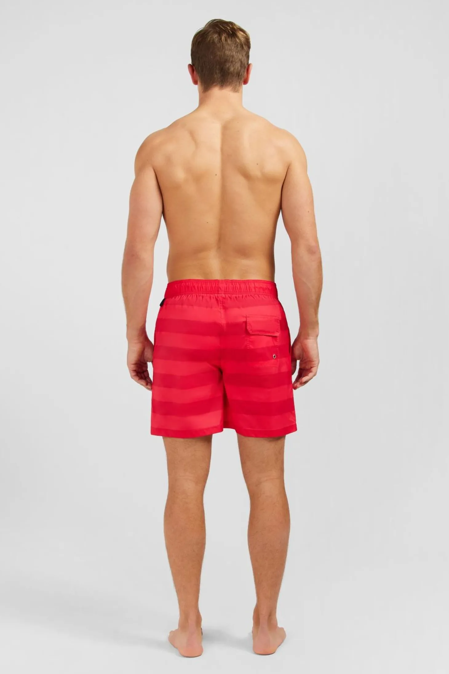 Short De Bain A Rayures Rouge