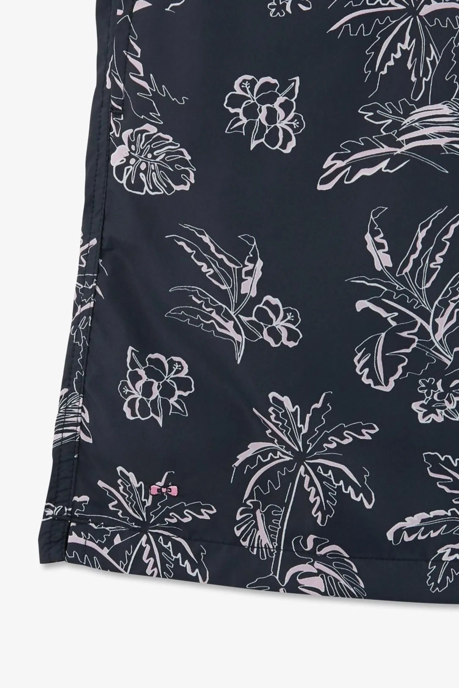 Short De Bain Bleu Marine Imprime Exclusif Feuilles