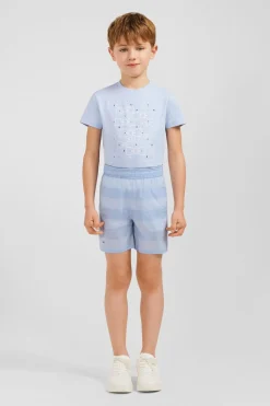 Short De Bain Enfant A Rayures Bleu Clair