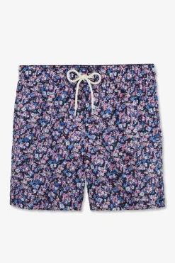 Short De Bain Rose Imprime Exclusif Fleurs