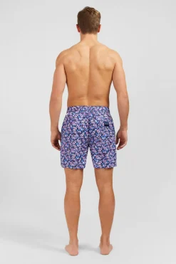 Short De Bain Rose Imprime Exclusif Fleurs