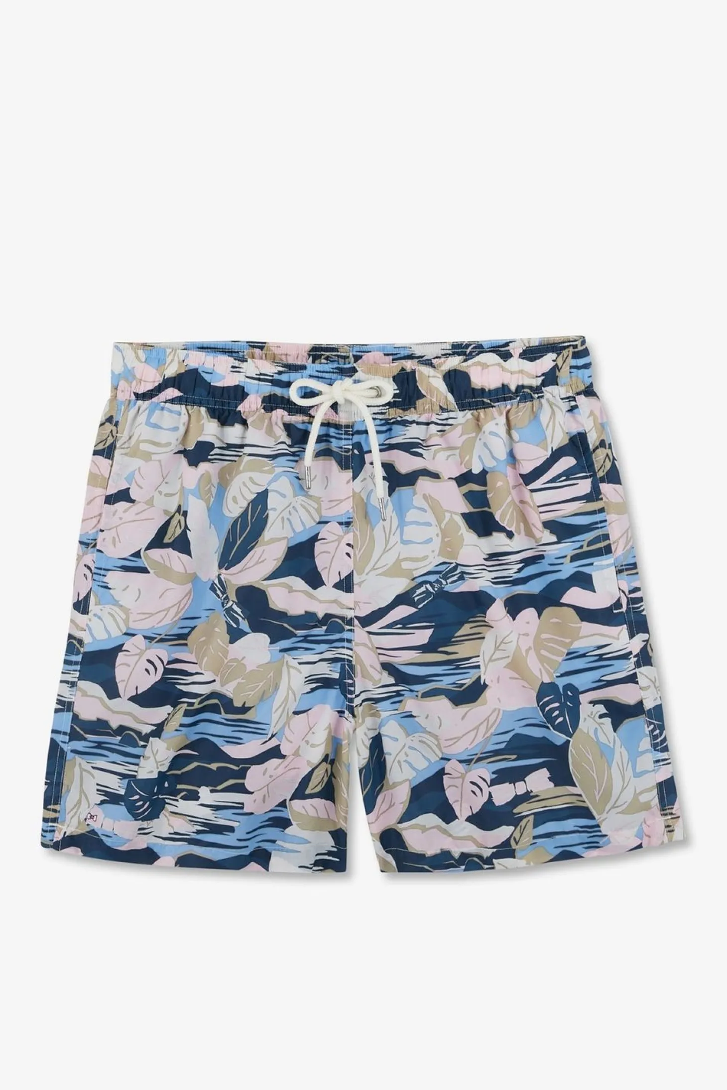 Short De Bain Rose Imprime Exclusif Tropical
