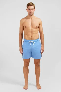 Short De Bain Uni Detail Bandes Tricolores
