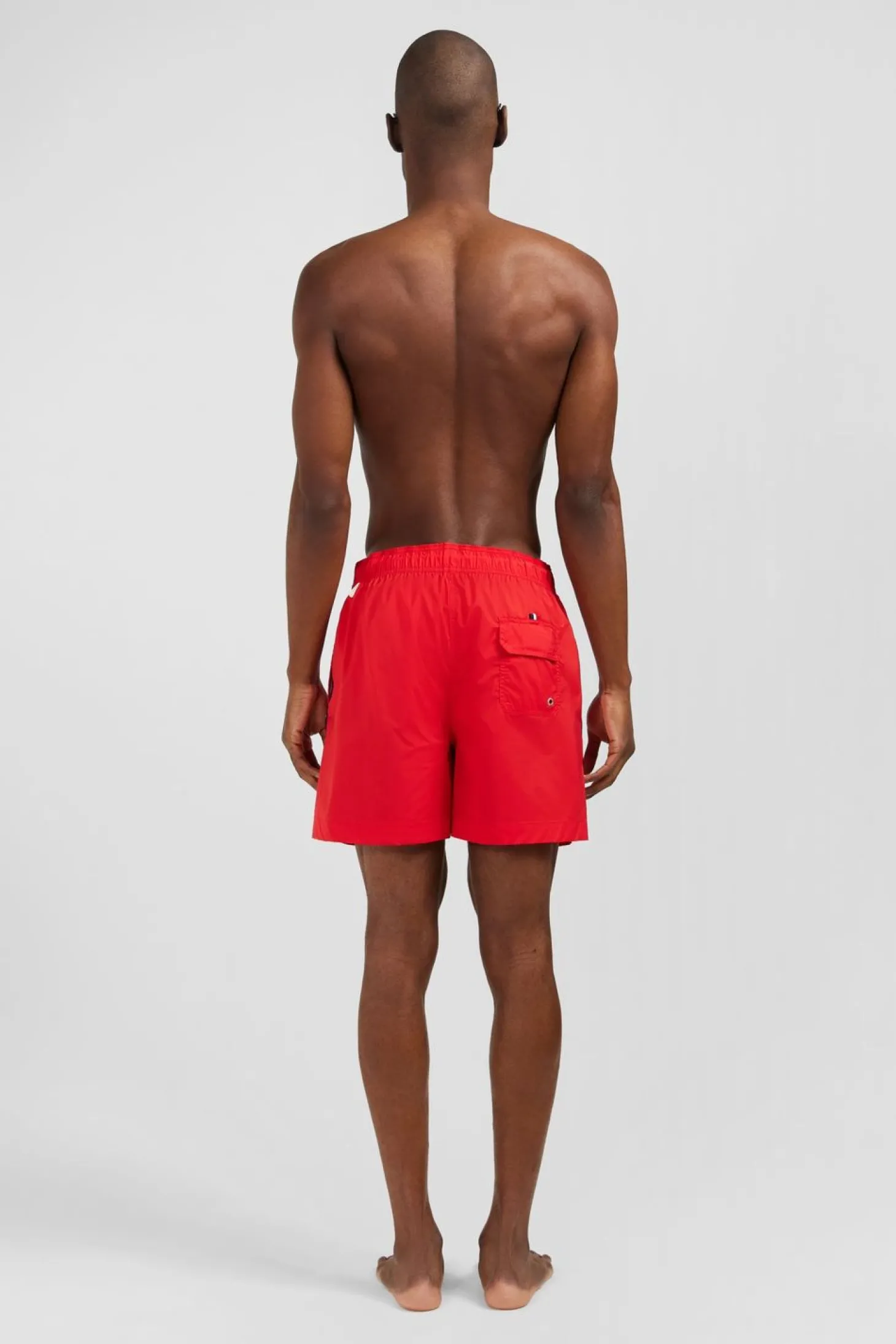 Short De Bain Uni Detail Bandes Tricolores