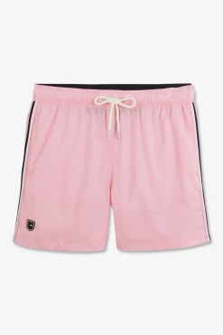 Short De Bain Uni Detail Bandes Tricolores