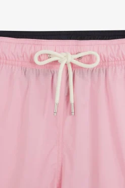 Short De Bain Uni Detail Bandes Tricolores