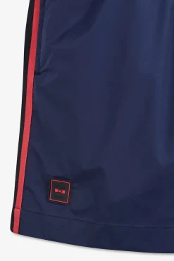 Short De Bain Uni Detail Bandes Tricolores