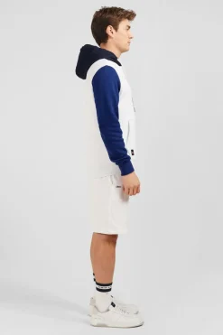 Sweat A Capuche Colorblock Blanc