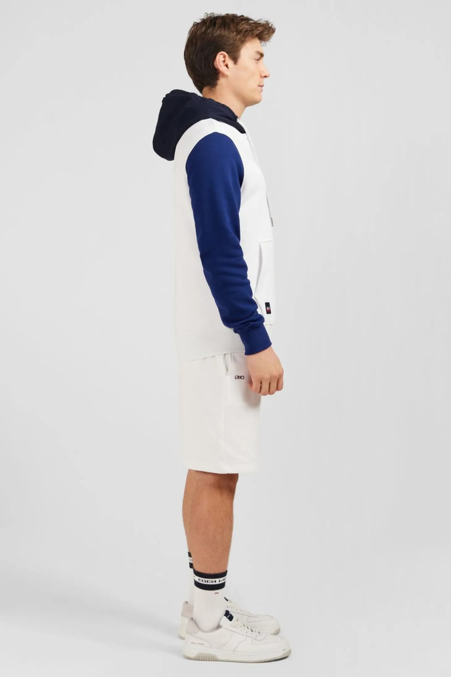Sweat A Capuche Colorblock Blanc