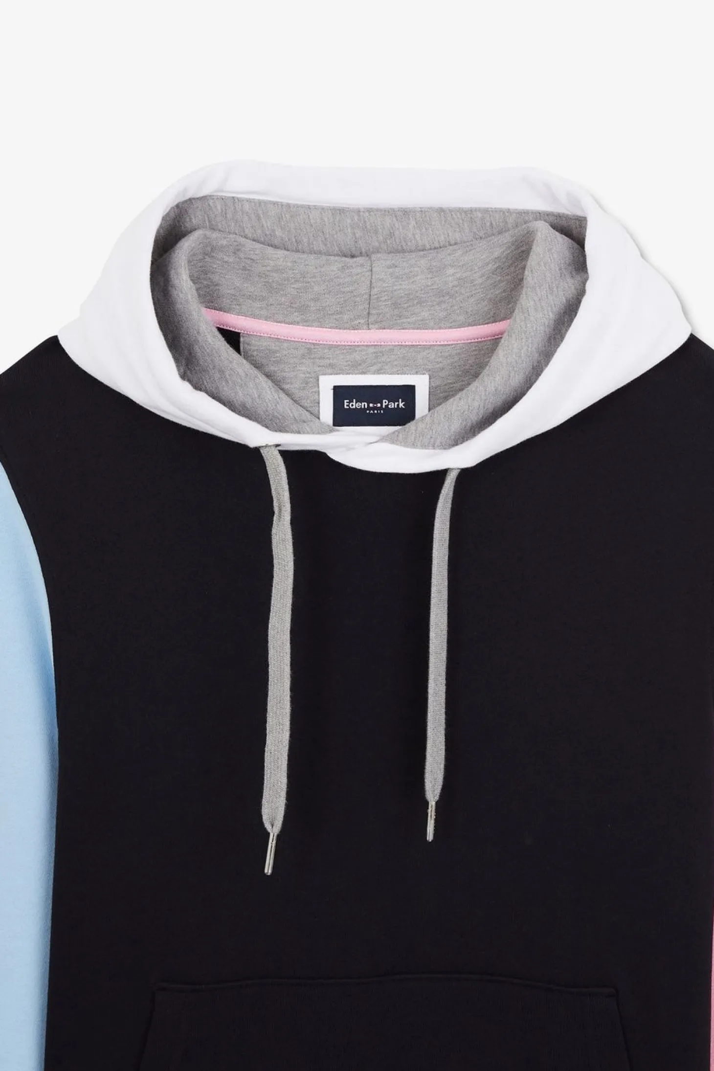 Sweat A Capuche Colorblock Bleu Fonce