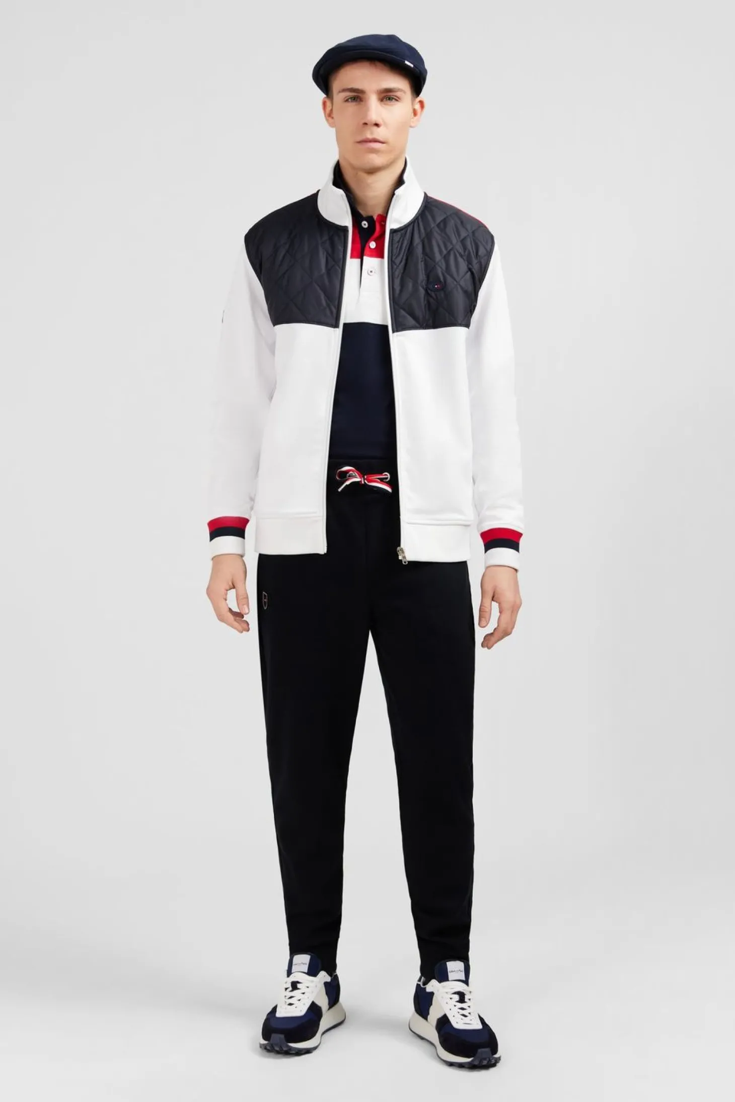Sweat Blanc Zippe Colorblock