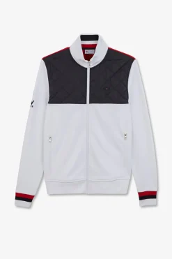 Sweat Blanc Zippe Colorblock