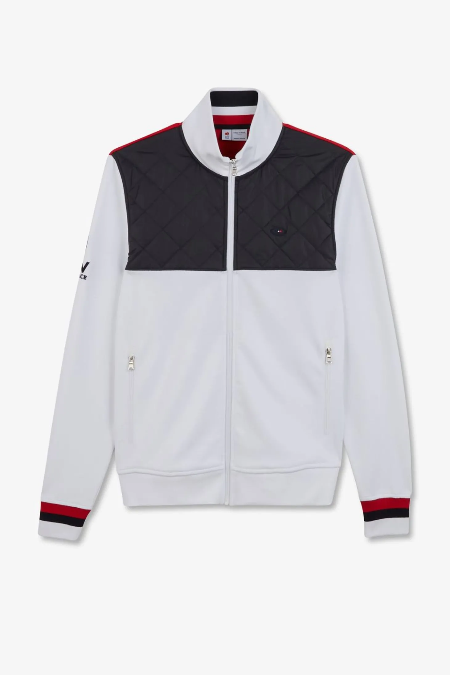 Sweat Blanc Zippe Colorblock