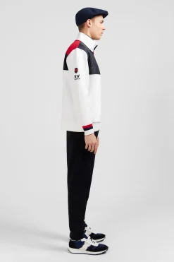 Sweat Blanc Zippe Colorblock