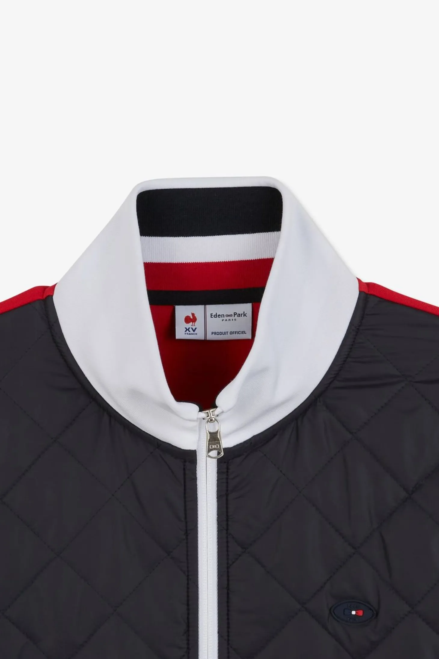 Sweat Blanc Zippe Colorblock