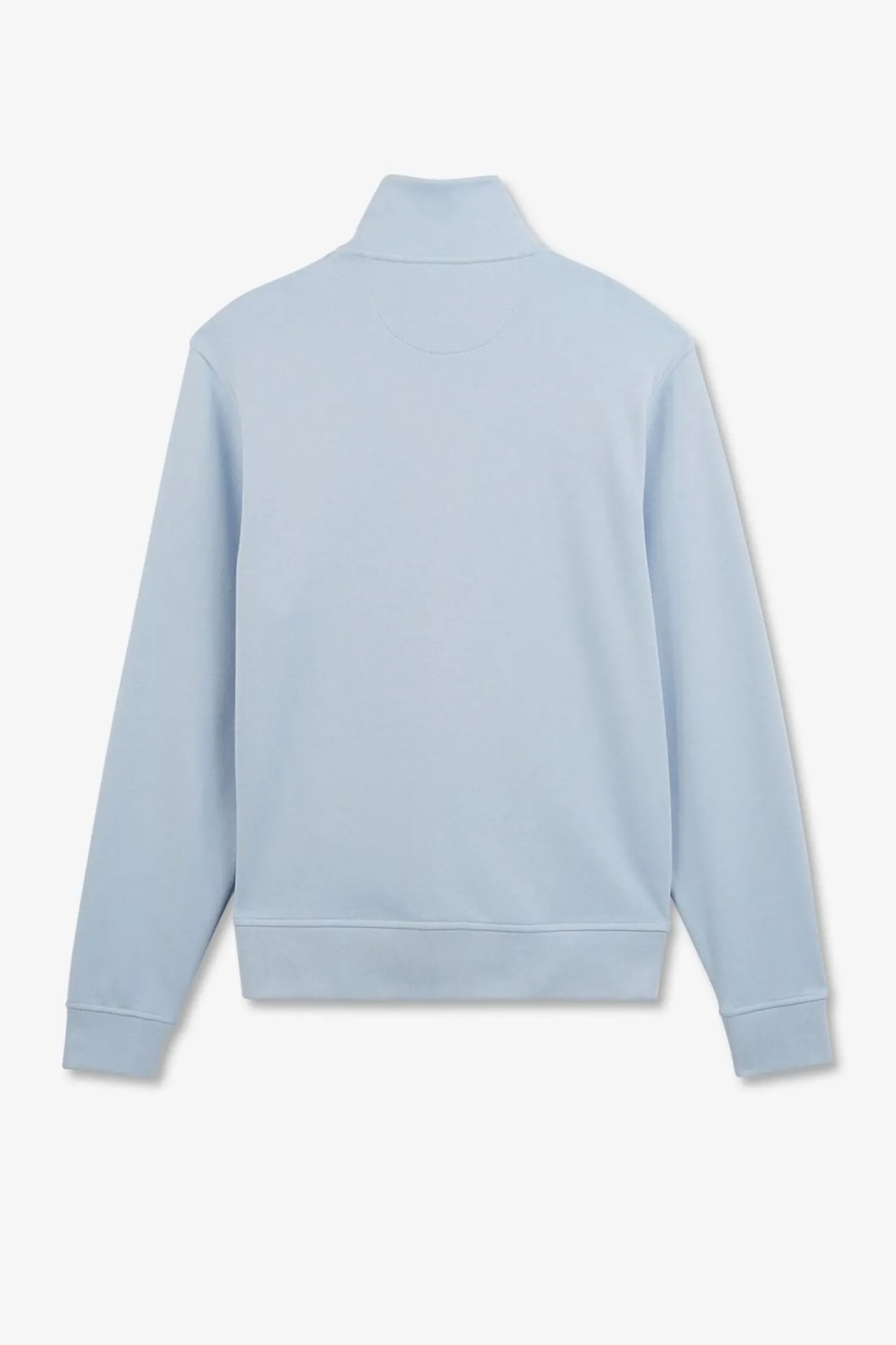 Sweat Bleu Clair Zippe A Col Montant