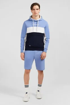 Sweat Bleu Colorblock A Capuche