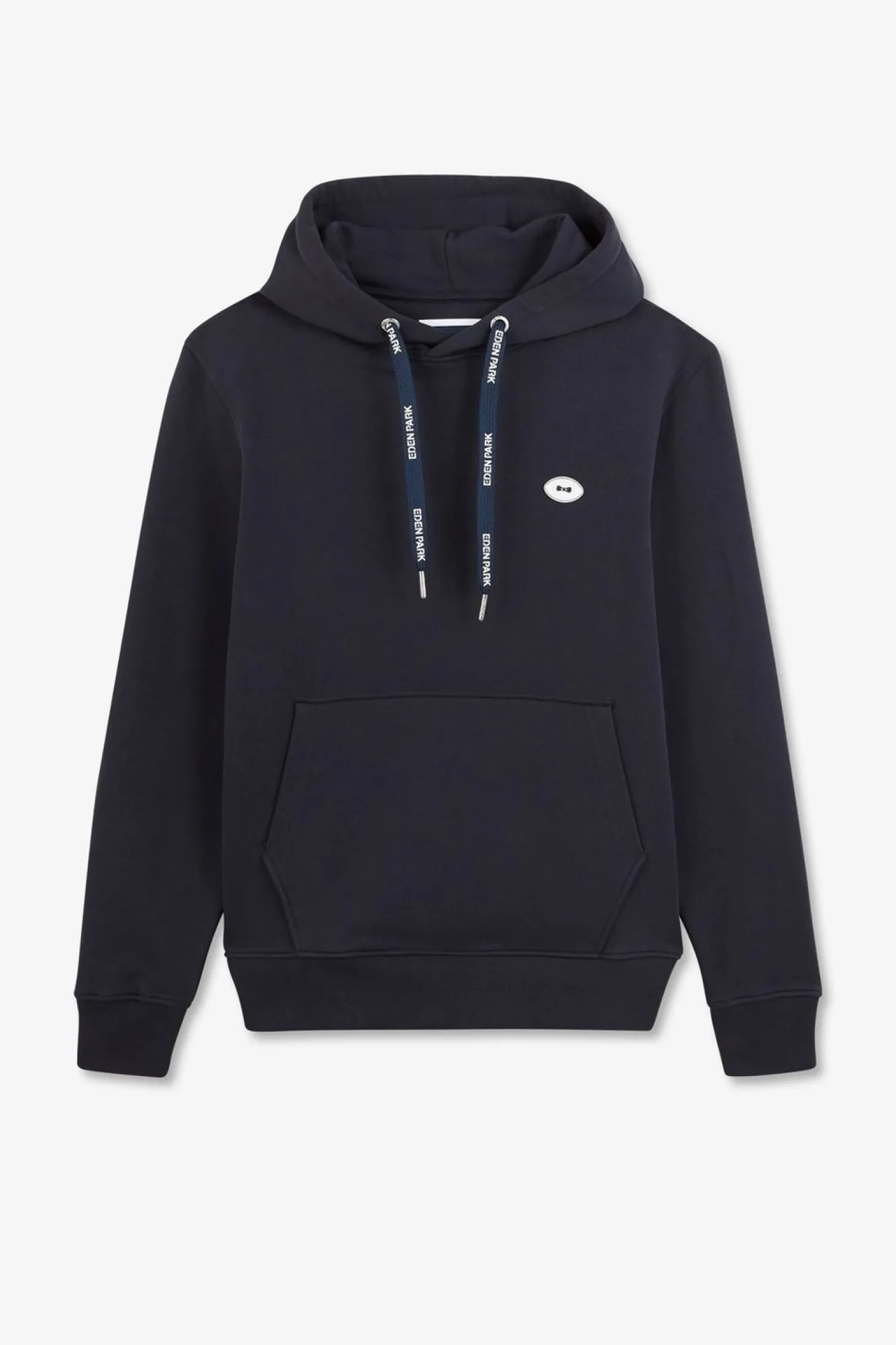 Sweat Bleu Fonce Uni A Capuche