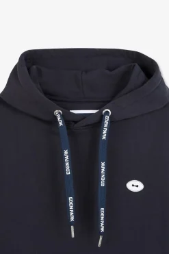 Sweat Bleu Fonce Uni A Capuche