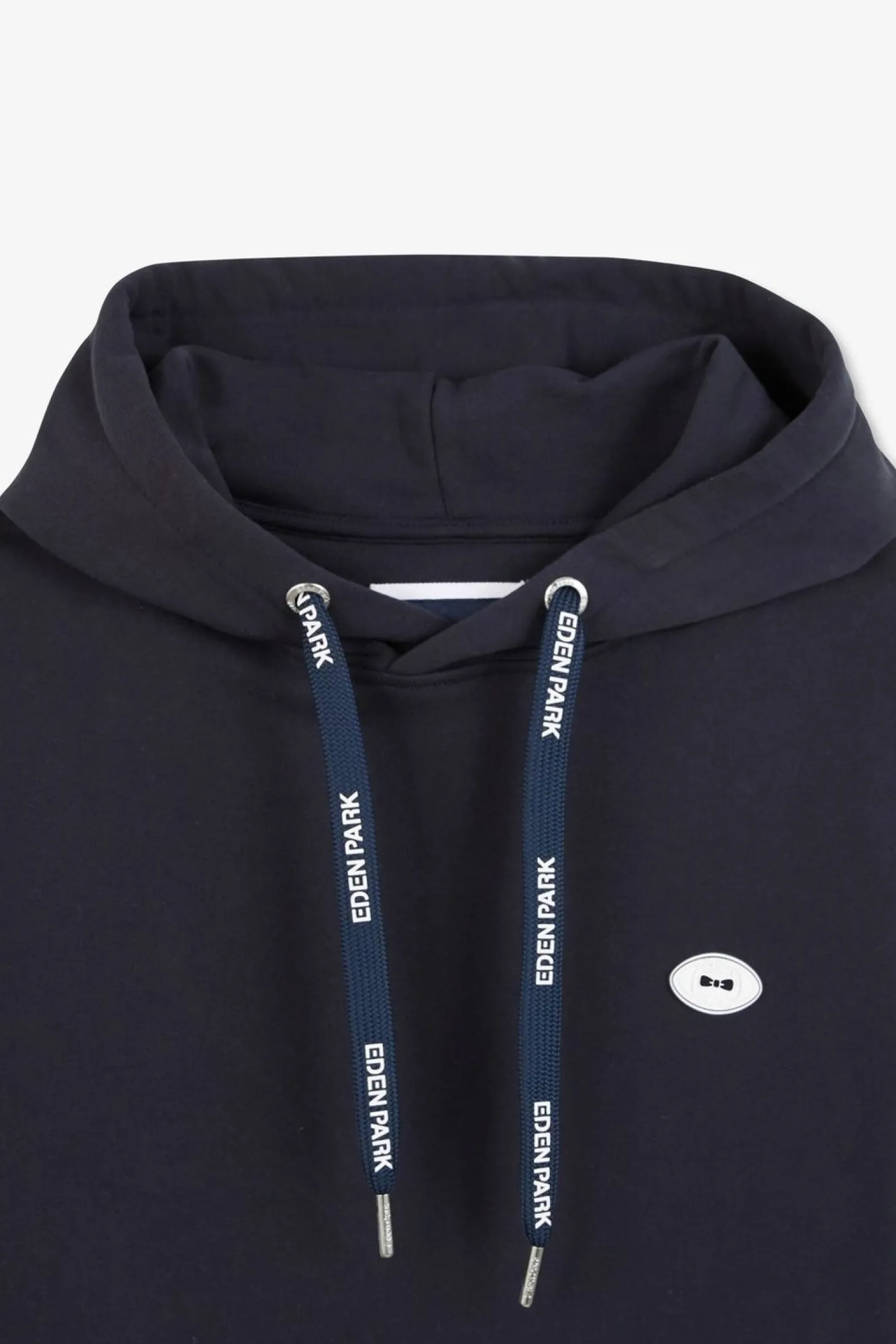 Sweat Bleu Fonce Uni A Capuche