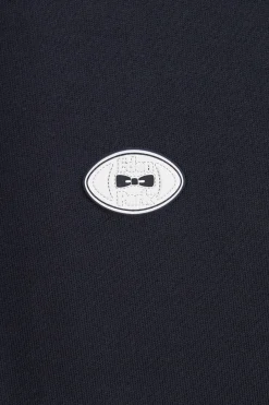 Sweat Bleu Fonce Uni A Capuche