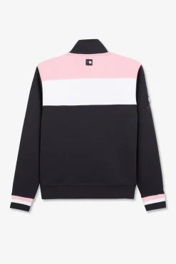 Sweat Bleu Fonce Zippe Colorblock