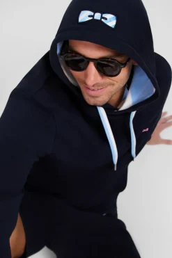 Sweat Bleu Marine A Capuche
