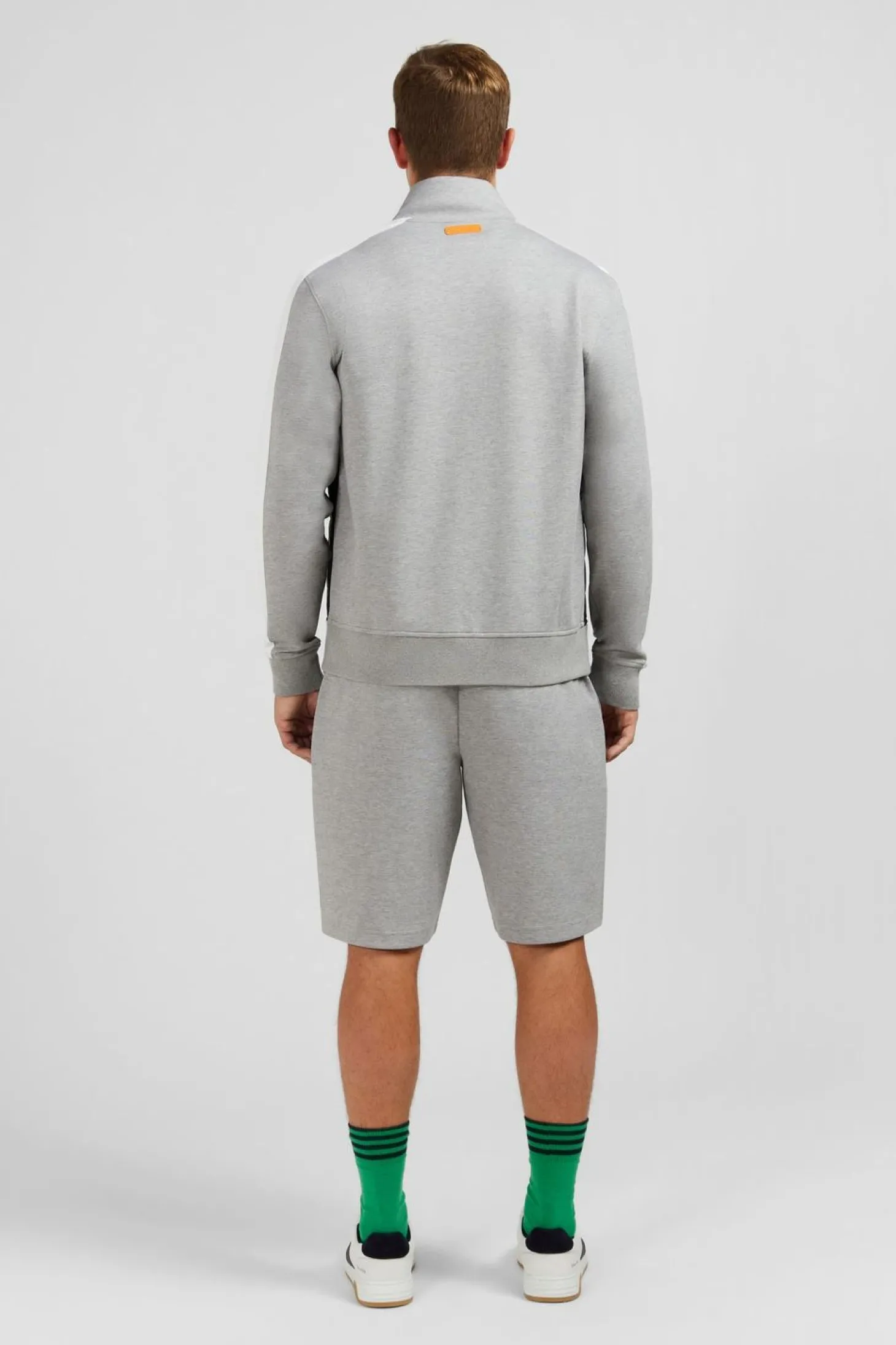 Sweat Gris Zippe Colorblock Bimatiere