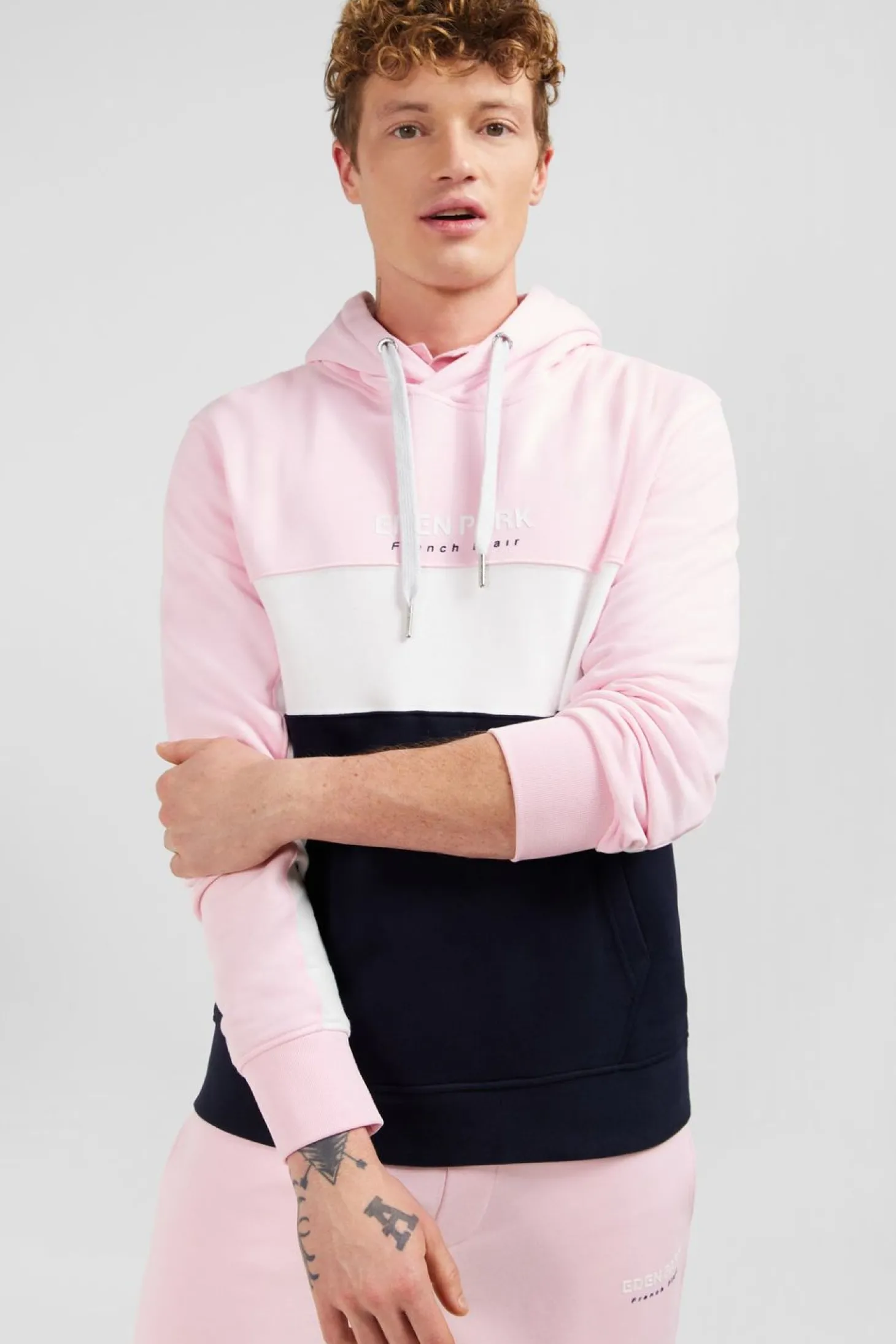 Sweat Rose Colorblock A Capuche