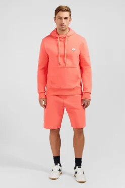 Sweat Rose Saumon Uni A Capuche