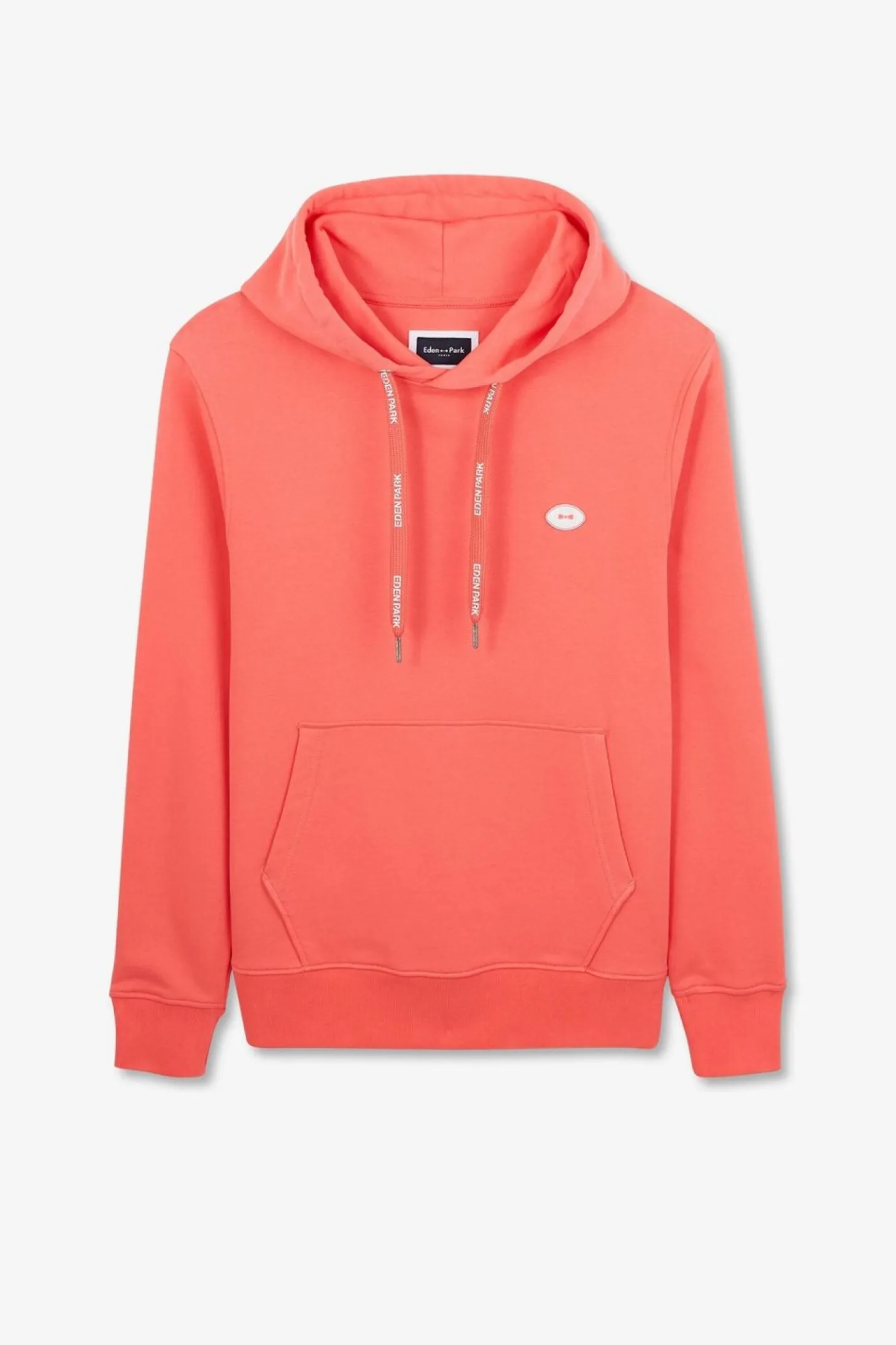 Sweat Rose Saumon Uni A Capuche