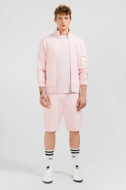 Sweat Rose Zippe A Col Montant