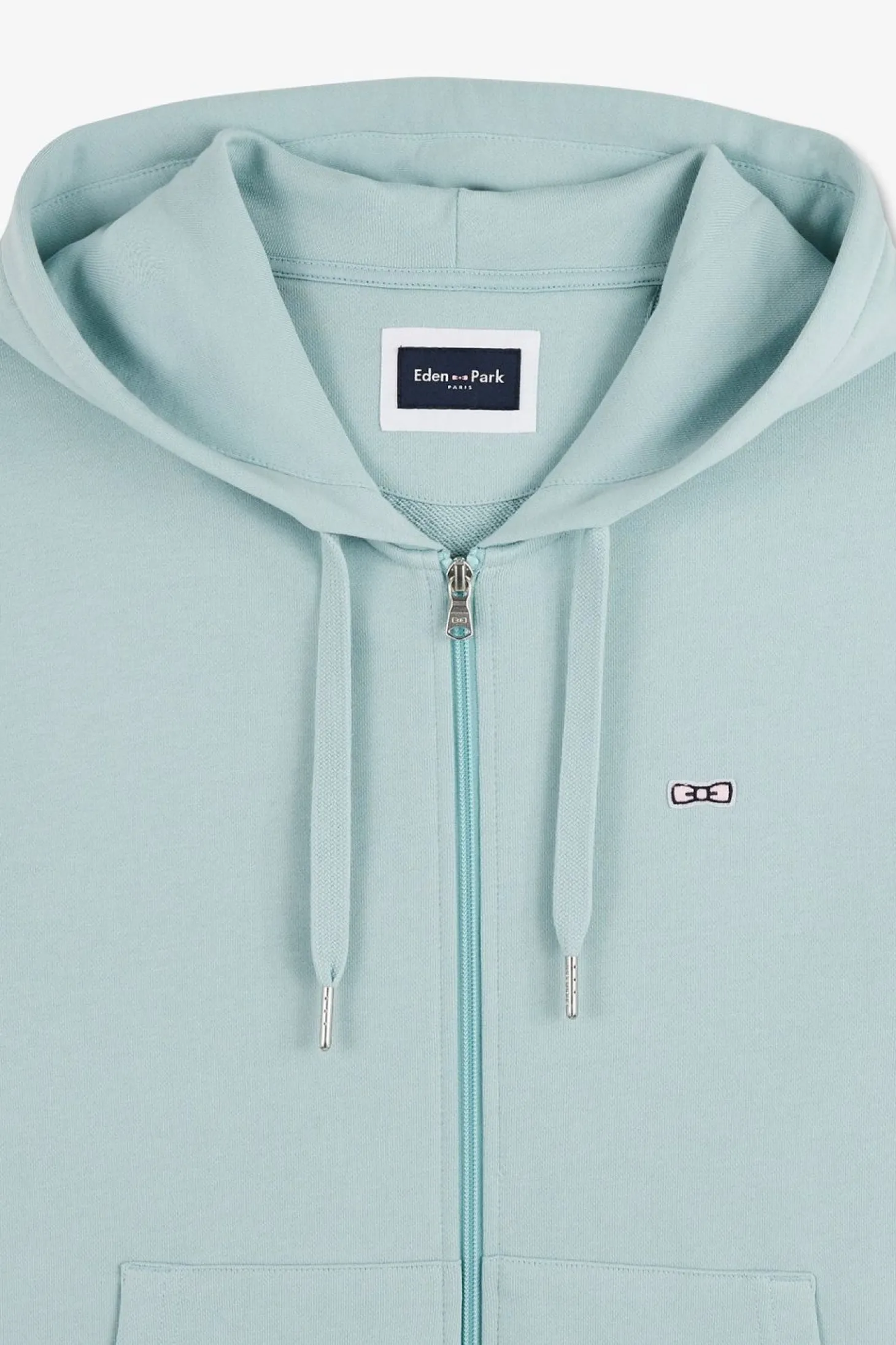 Sweatshirt A Capuche En Molleton Vert Embleme Noeud Papillon
