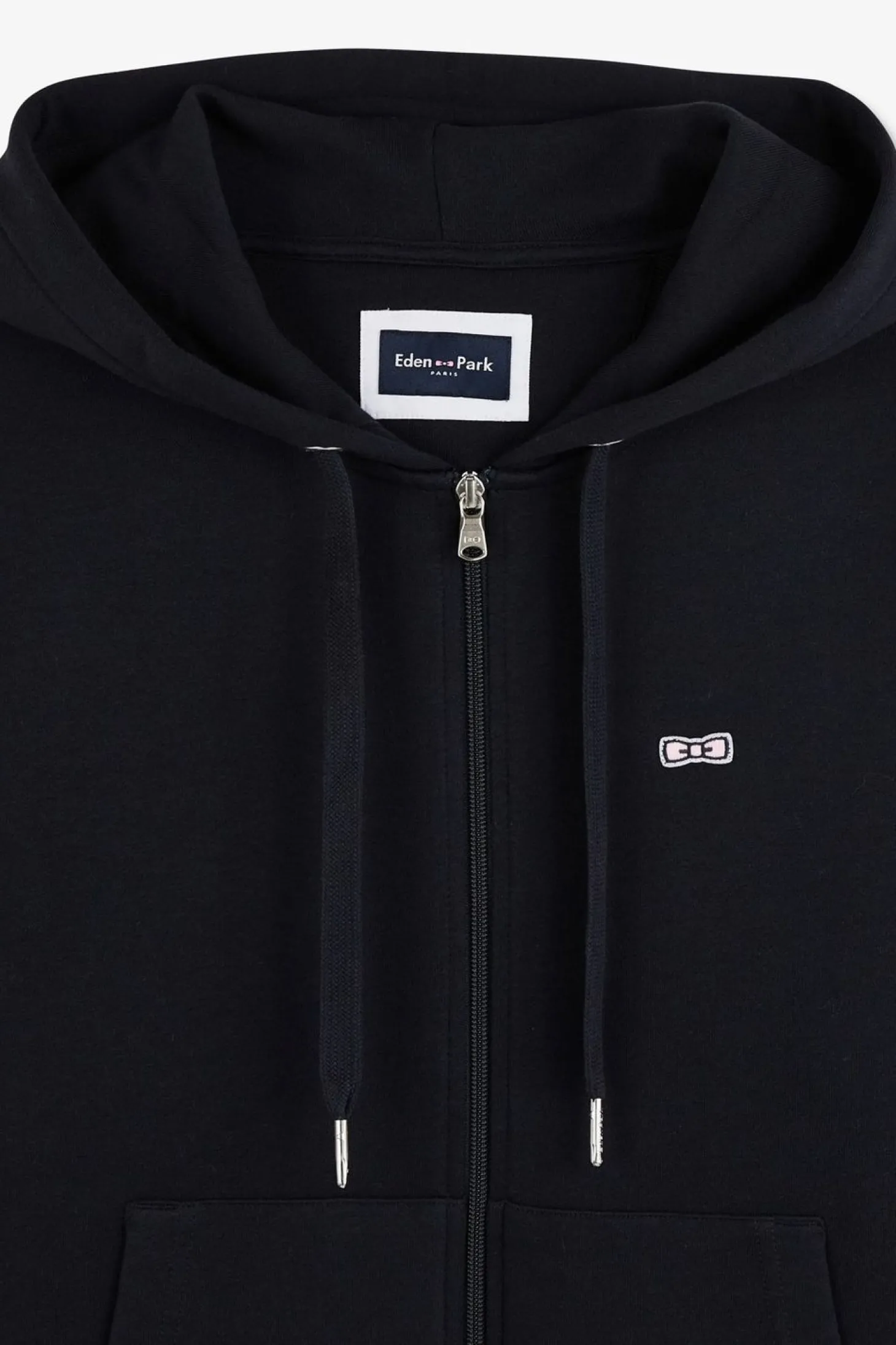 Sweatshirt A Capuche En Molleton Marine Embleme Noeud Papillon