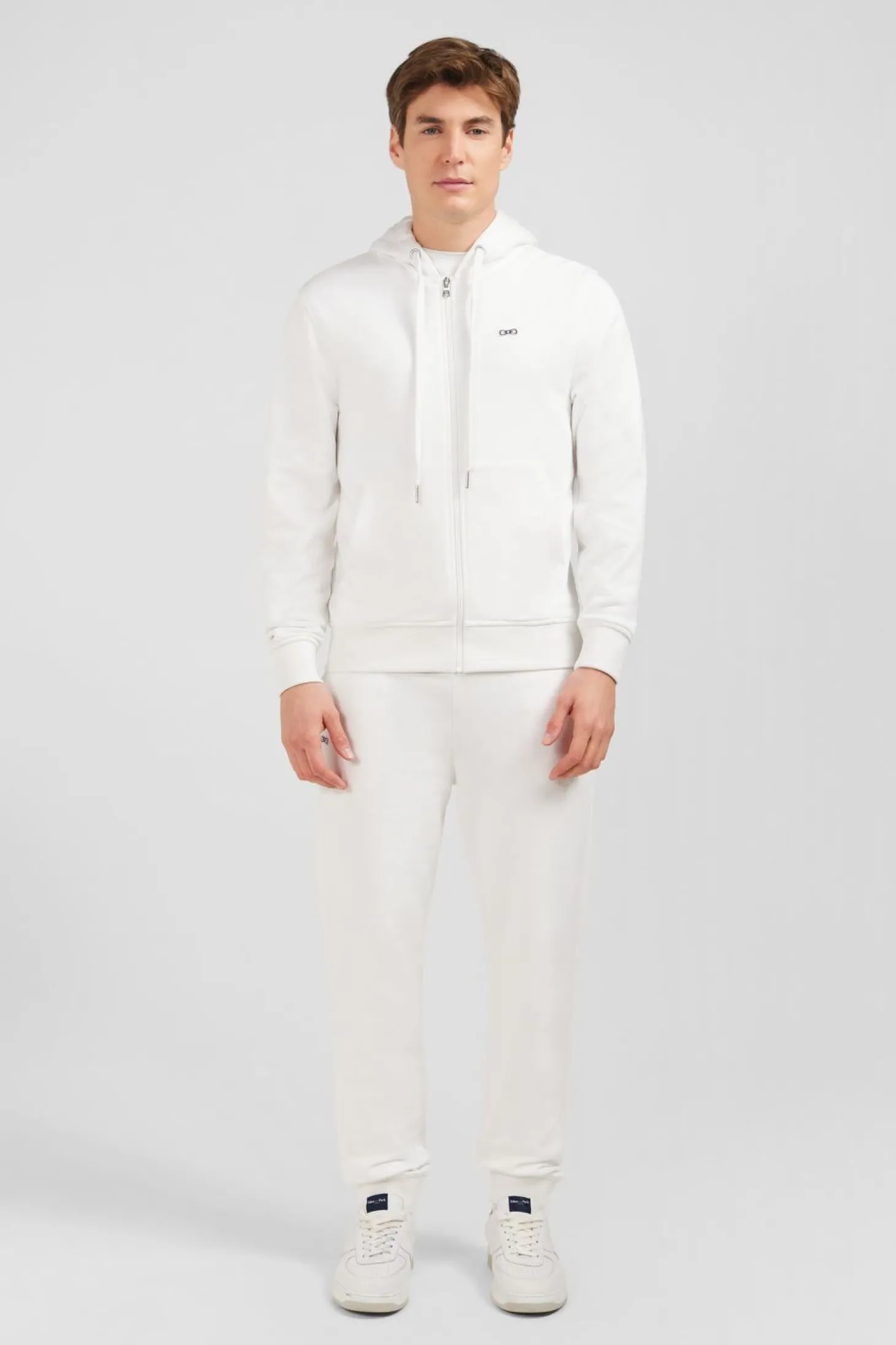Sweatshirt A Capuche En Molleton Blanc Embleme Noeud Papillon