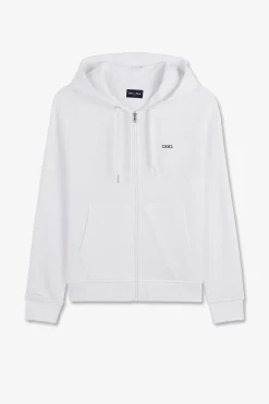 Sweatshirt A Capuche En Molleton Blanc Embleme Noeud Papillon
