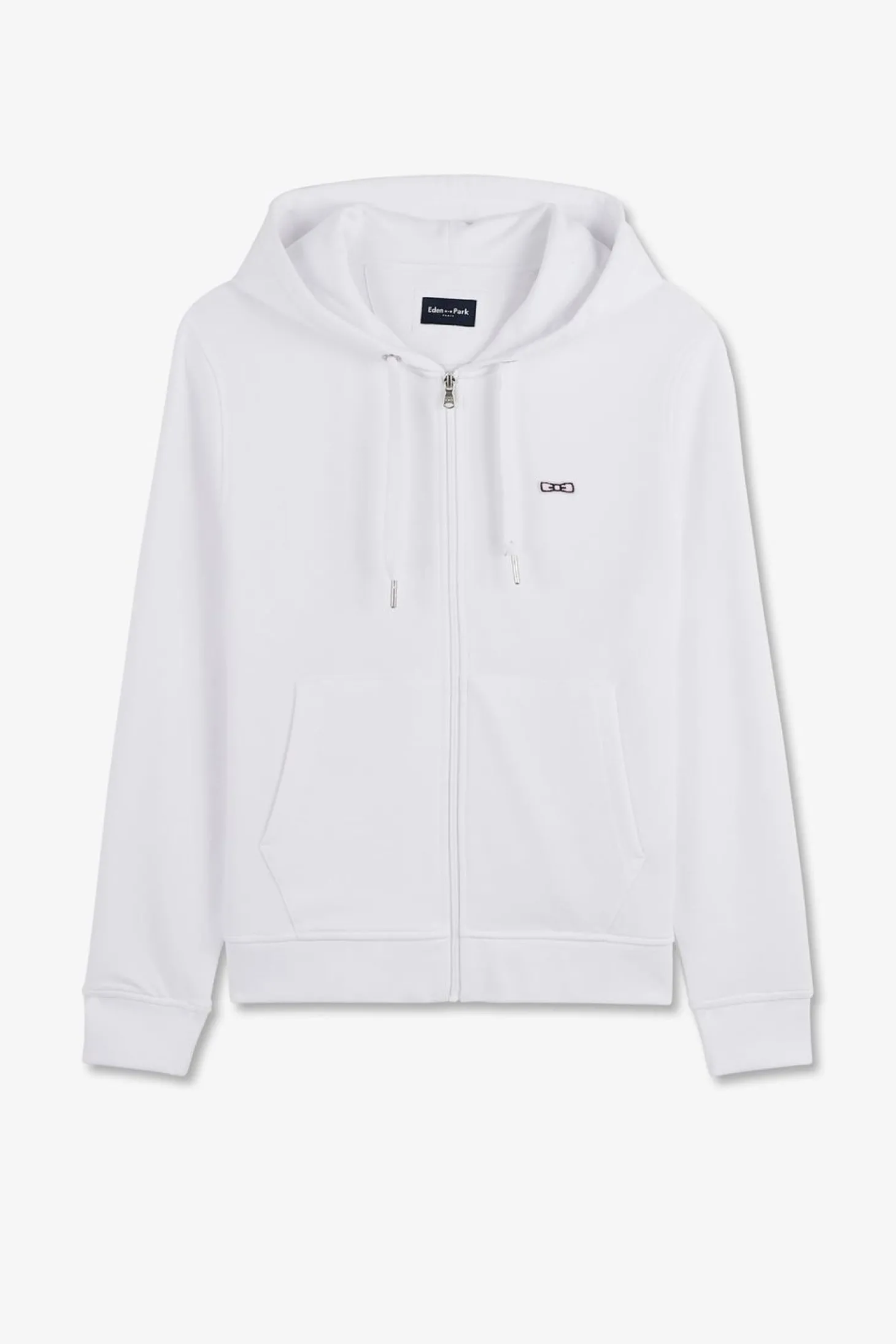 Sweatshirt A Capuche En Molleton Blanc Embleme Noeud Papillon