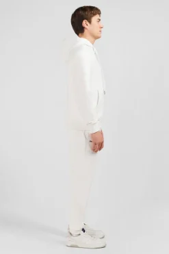 Sweatshirt A Capuche En Molleton Blanc Embleme Noeud Papillon