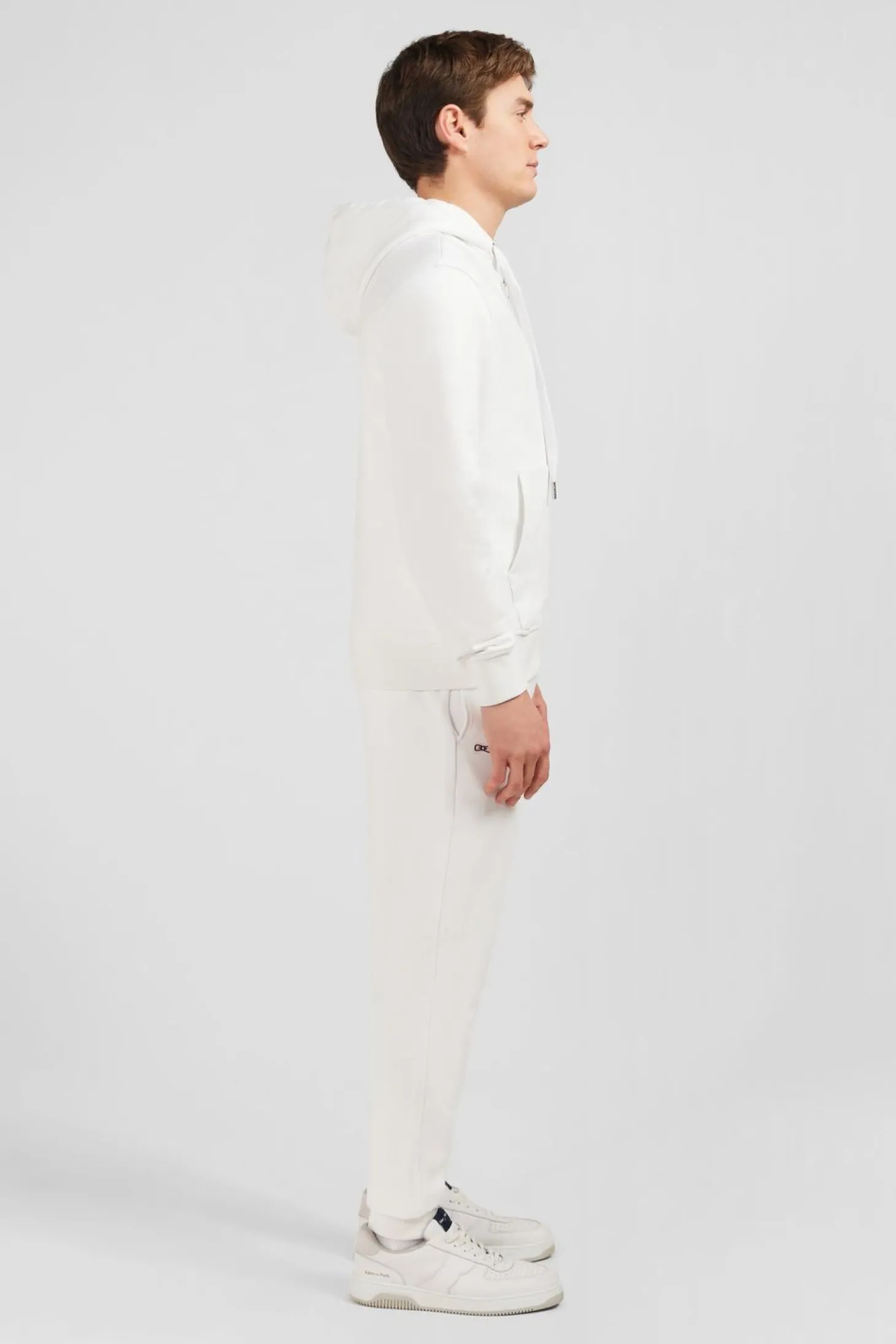 Sweatshirt A Capuche En Molleton Blanc Embleme Noeud Papillon