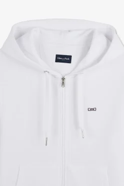 Sweatshirt A Capuche En Molleton Blanc Embleme Noeud Papillon