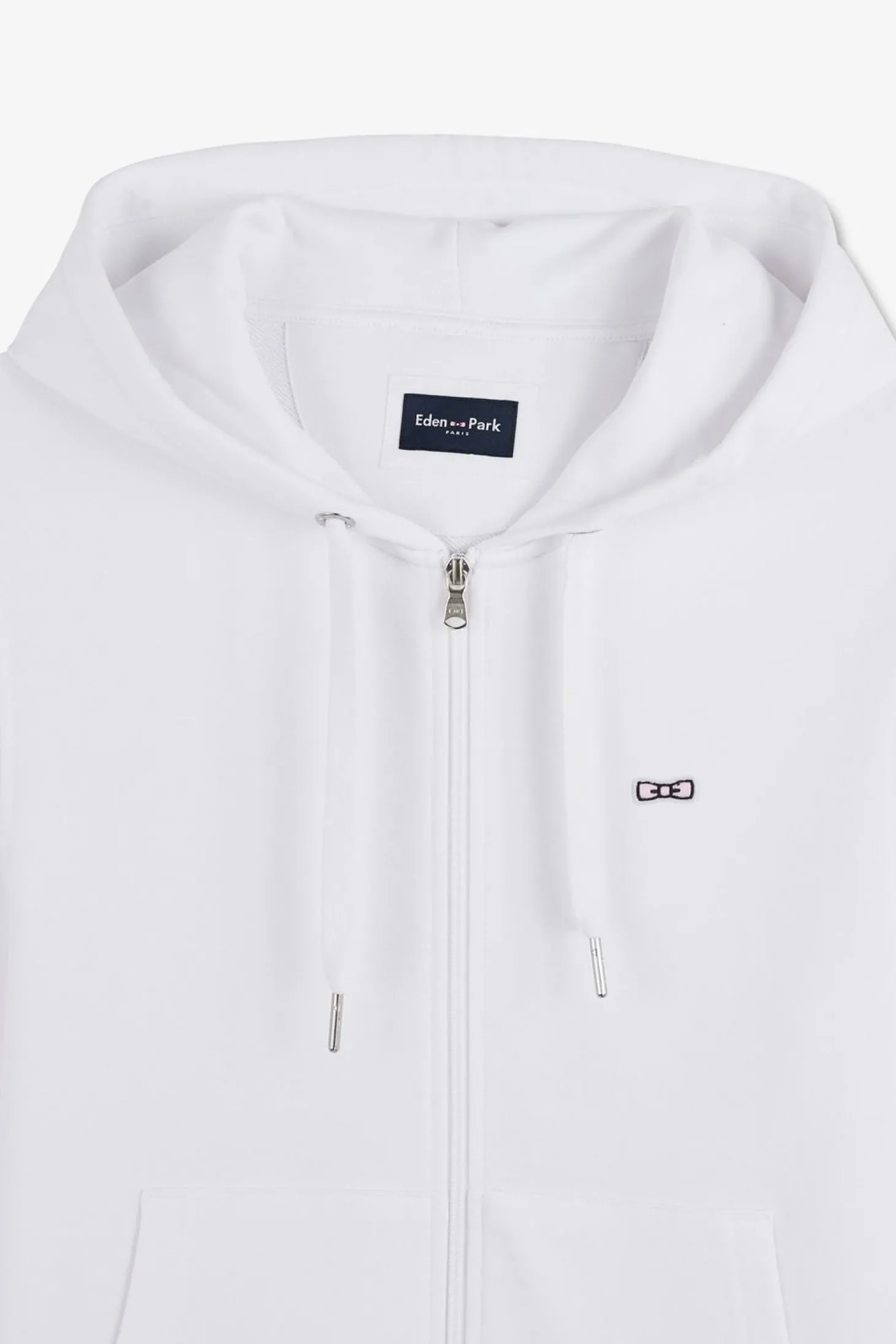 Sweatshirt A Capuche En Molleton Blanc Embleme Noeud Papillon