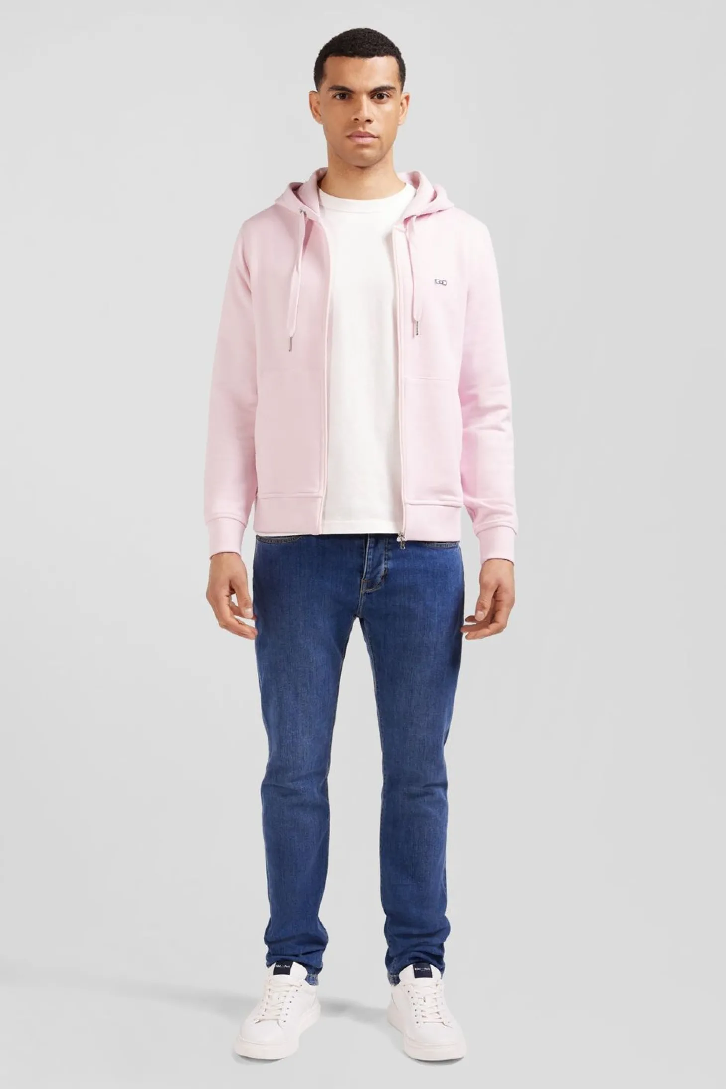 Sweatshirt A Capuche En Molleton Rose Embleme Noeud Papillon