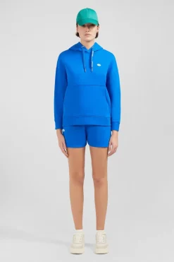 Sweatshirt A Capuche En Molleton Bleu