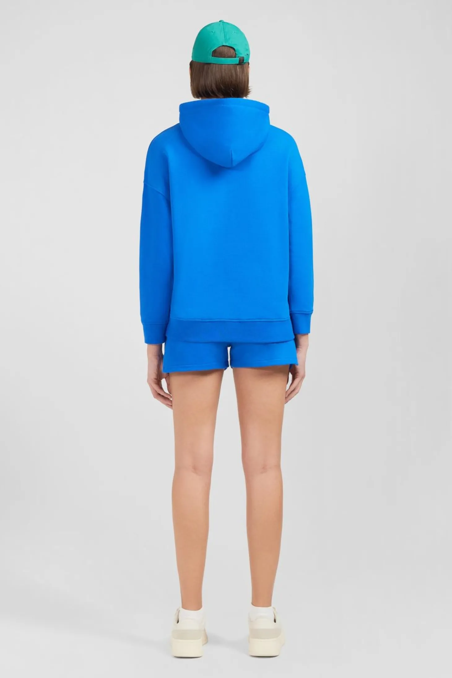 Sweatshirt A Capuche En Molleton Bleu