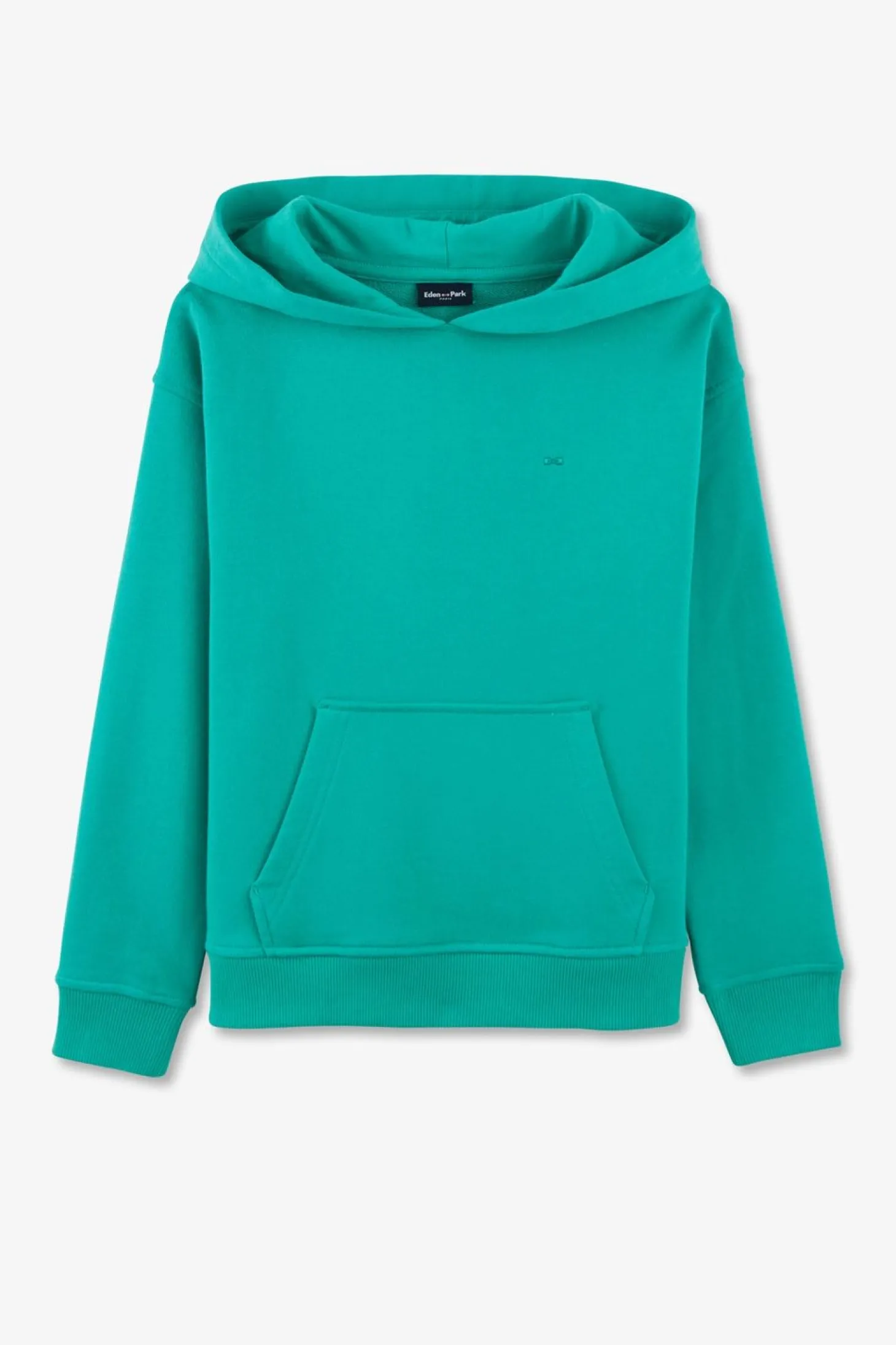 Sweatshirt A Capuche Serigraphiee Vert En Molleton