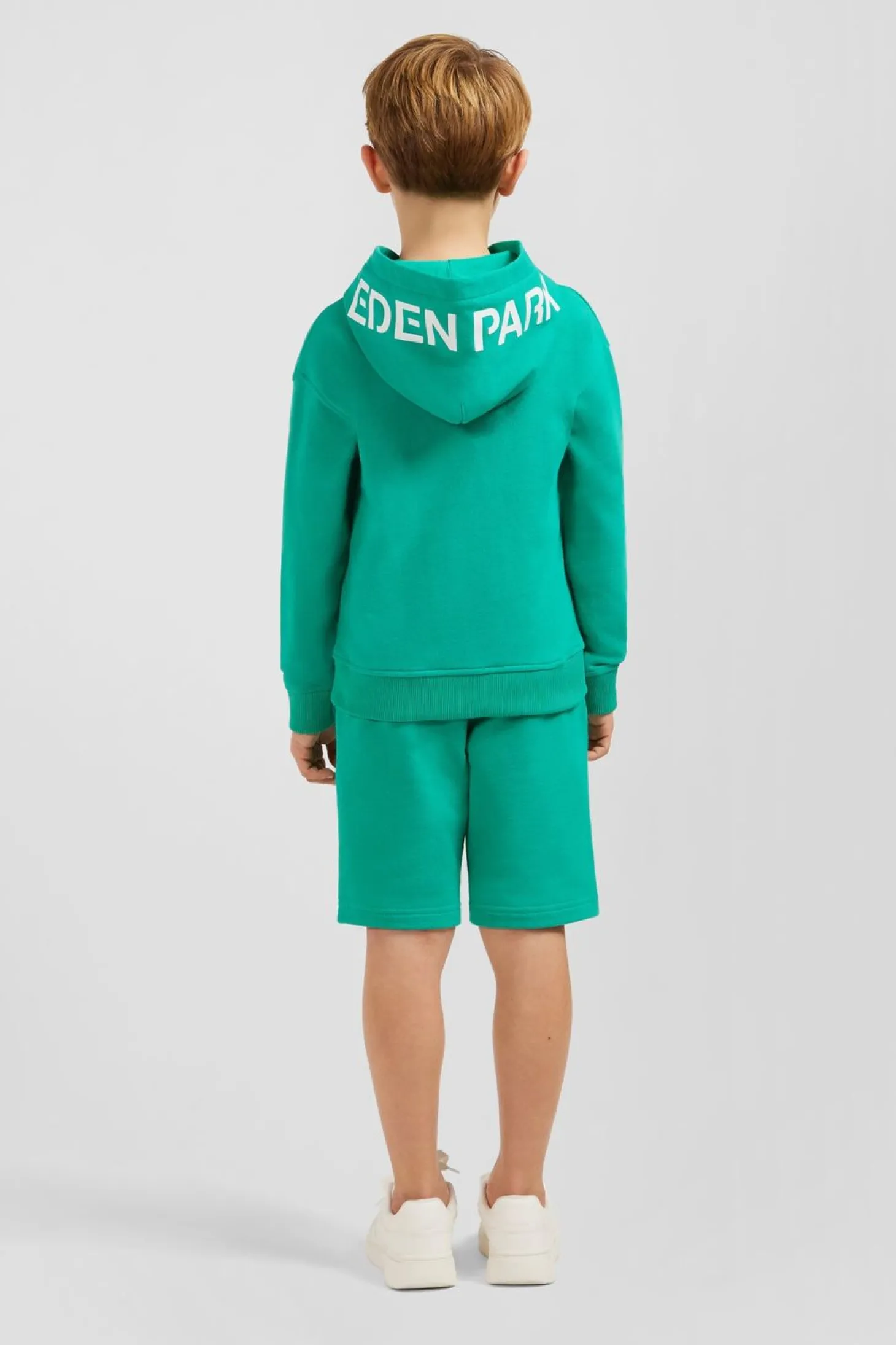 Sweatshirt A Capuche Serigraphiee Vert En Molleton