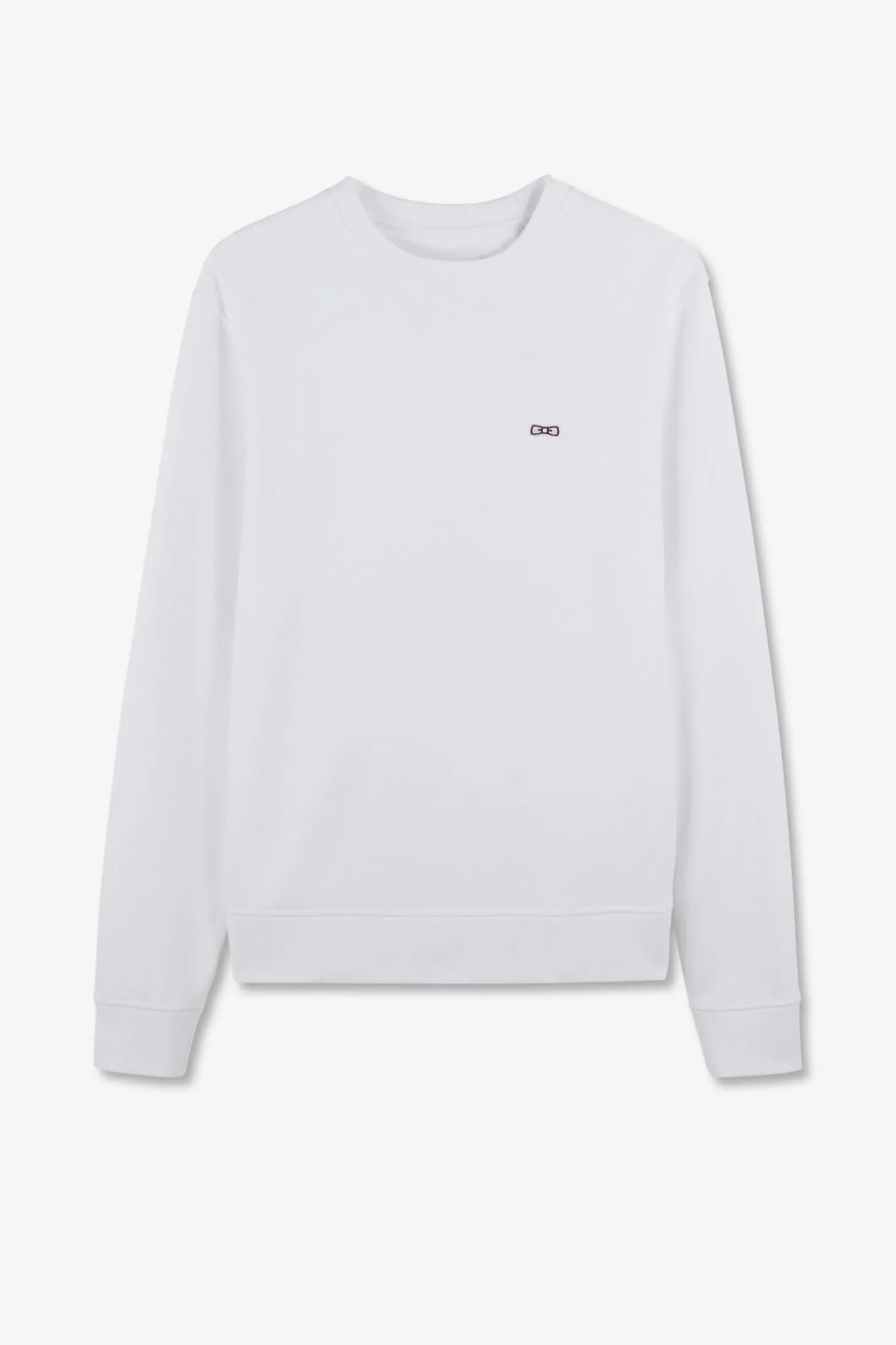 Sweatshirt A Col Rond En Molleton Blanc Embleme Noeud Papillon
