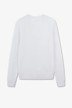 Sweatshirt A Col Rond En Molleton Blanc Embleme Noeud Papillon