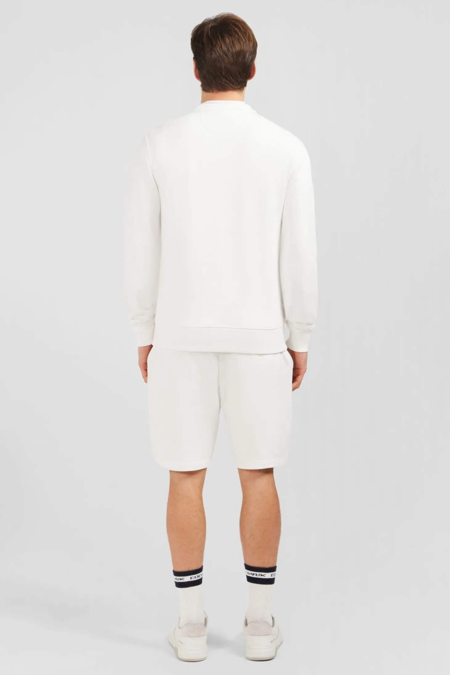 Sweatshirt A Col Rond En Molleton Blanc Embleme Noeud Papillon