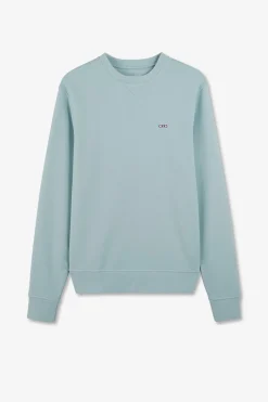Sweatshirt A Col Rond En Molleton Vert Embleme Noeud Papillon